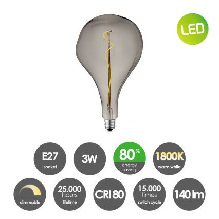 LED Prigušiva žarulja VINTAGE EDISON E27/3W/230V 1800K