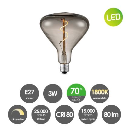 LED Prigušiva žarulja VINTAGE EDISON E27/3W/230V 1800K