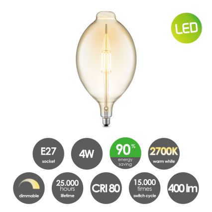 LED Prigušiva žarulja VINTAGE EDISON E27/4W/230V 2700K