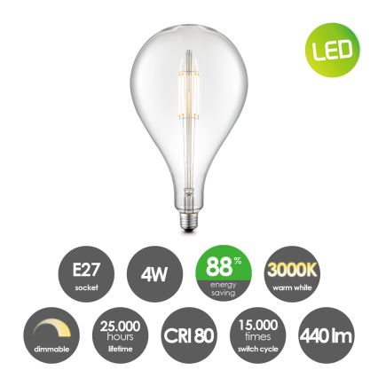 LED Prigušiva žarulja VINTAGE EDISON E27/4W/230V 3000K