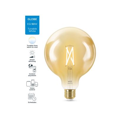 LED Prigušiva žarulja VINTAGE FILAMENT G125 E27/6,7W/230V 2000-5000K CRI 90 Wi-Fi - WiZ