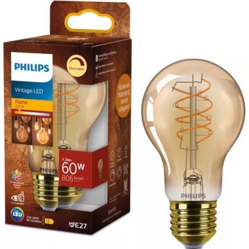 LED prigušiva žarulja VINTAGE Philips A60 E27/7,3W/230V 2200K