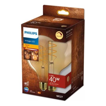 LED Prigušiva žarulja VINTAGE Philips G125 E27/5,5W/230V 2200K