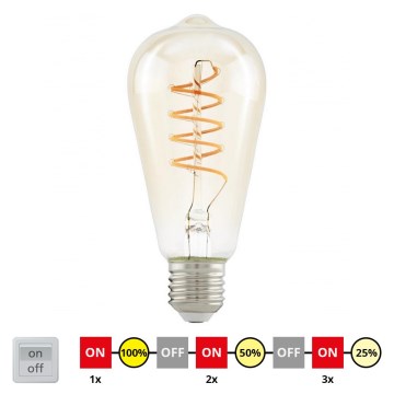 LED Prigušiva žarulja VINTAGE ST64 E27/4W/230V 2200K - STEPDIMMING - Eglo 12522