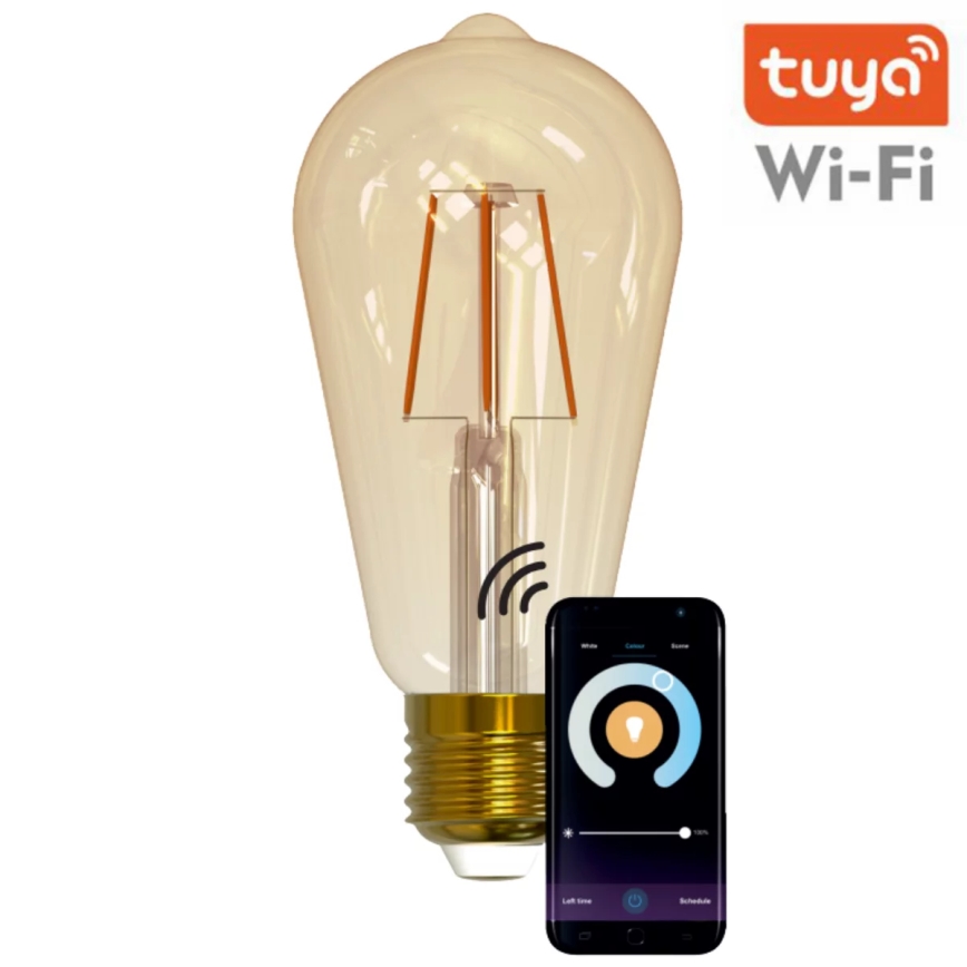 LED Prigušiva žarulja VINTAGE ST64 E27/5,5W/230V 1800-2700K Wi-fi Tuya
