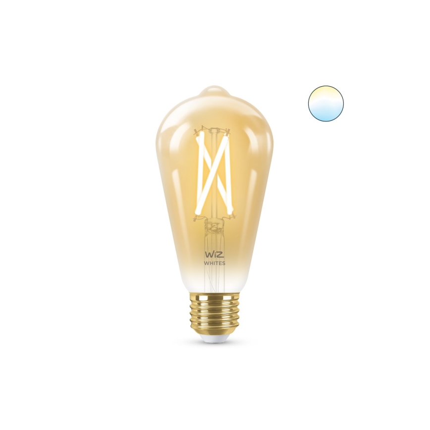 LED Prigušiva žarulja VINTAGE FILAMENT ST64 E27/7W/230V 2000-5000K CRI 90 Wi-Fi - WiZ
