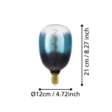 LED prigušiva žarulja VINTAGE T120 E27/4W/230V 2000K plava - Eglo 110224
