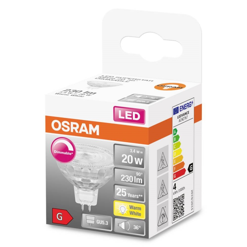 LED prigušivača GU5,3/3,4W/230V 2700K CRI 90 - Osram