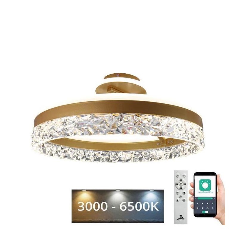 LED prigušivač stropne svjetiljke LED/86W/230V 3000-6500K zlatna + daljinski upravljač