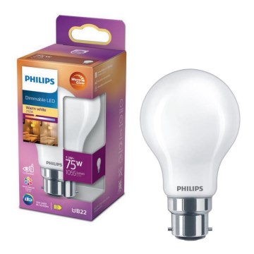 LED prigušivača Philips Warm Glow A60 B22/7,2W/230V 2200-2700K CRI 90