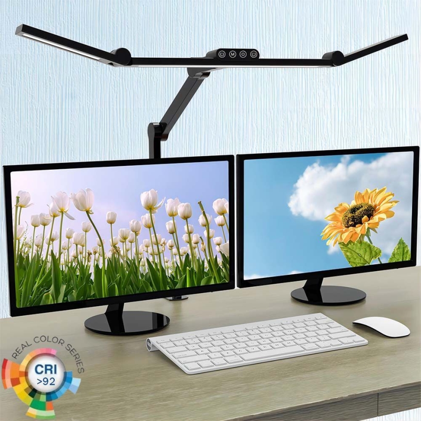 LED prigušivačka dodirna fleksibilna stolna lampa LED/24W/230V 3000-6500K CRI 92 crna