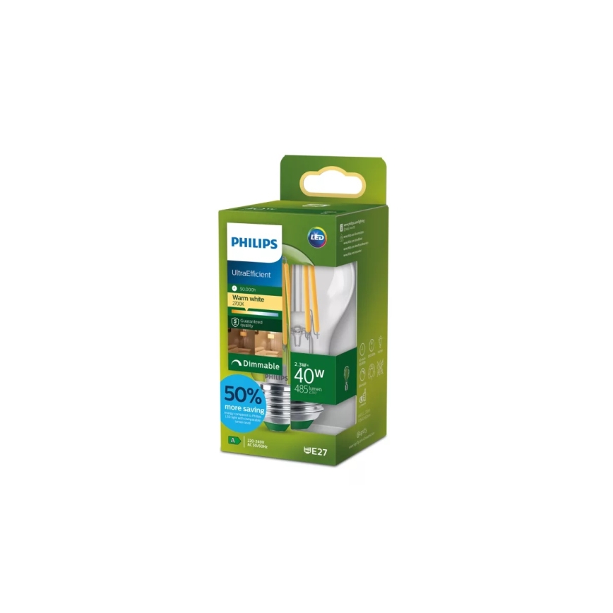 LED prigušivačka žarulja ULTRAEFFICIENT VINTAGE Philips A60 E27/2,3W/230V 2700K