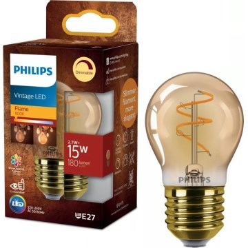 LED prigušivačka žarulja VINTAGE Philips P45 E27/2,7W/230V 1800K