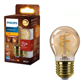 LED prigušivačka žarulja VINTAGE Philips P45 E27/3,1W/230V 2200K CRI 90