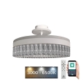 LED prigušivački kristalni plafonski luster LED/75W/230V 3000-6500K bijela + daljinski upravljač