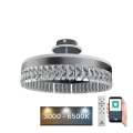LED prigušivački kristalni plafonski luster LED/75W/230V 3000-6500K mat krom + daljinski upravljač