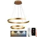 LED prigušivački luster na užetu LED/120W/230V 3000-6500K promjer 60 cm + daljinski upravljač