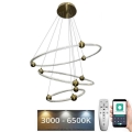 LED prigušivački luster na užetu LED/45W/230V 3000-6500K promjer 80 cm + daljinski upravljač