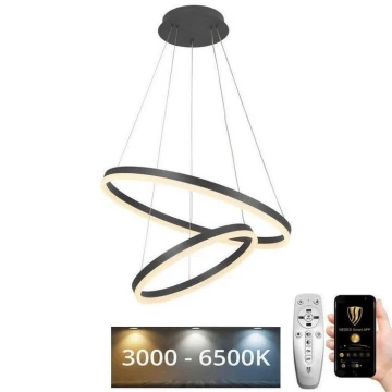 LED prigušivački luster na užetu LED/70W/230V 3000-6500K promjer 60 cm + daljinski upravljač