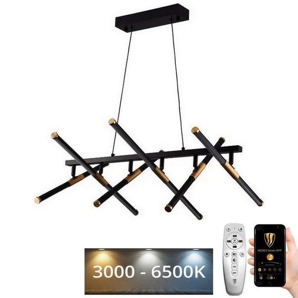 LED prigušivački luster na užetu LED/80W/230V 3000-6500K + daljinski upravljač