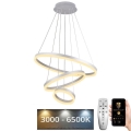 LED prigušivački luster na užetu LED/85W/230V 3000-6500K promjer 60 cm promjer 60 cm + daljinski upravljač