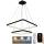 LED prigušivački luster na užetu LED/90W/230V 3000-6500K + daljinski upravljač