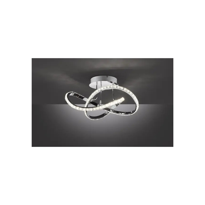 LED prigušivački luster za površinsku montažu ABRO LED/26W/230V sjajni krom