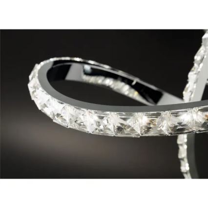 LED prigušivački luster za površinsku montažu ABRO LED/26W/230V sjajni krom