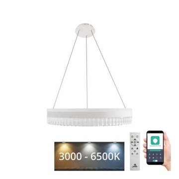 LED Prigušivi kristalni luster na sajli LED/80W/230V 3000-6500K bijela + daljinski upravljač