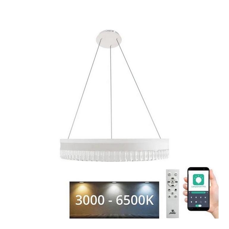 LED Prigušivi kristalni luster na sajli LED/80W/230V 3000-6500K bijela + daljinski upravljač