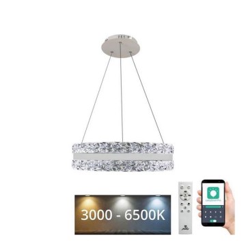 LED Prigušivi kristalni luster na sajli LED/80W/230V 3000-6500K bijela + daljinski upravljač