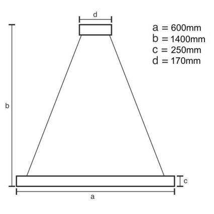 LED Prigušivi kristalni luster na sajli LED/80W/230V 3000-6500K + daljinski upravljač