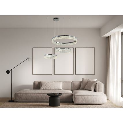 LED kristalni luster s mogućnošću prigušivanja na sajli THALIA LED/120W/230V 3000-6000K + daljinski upravljač