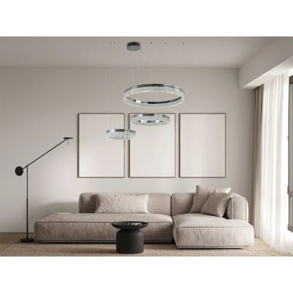 LED kristalni luster s mogućnošću prigušivanja na sajli THALIA LED/120W/230V 3000-6000K + daljinski upravljač
