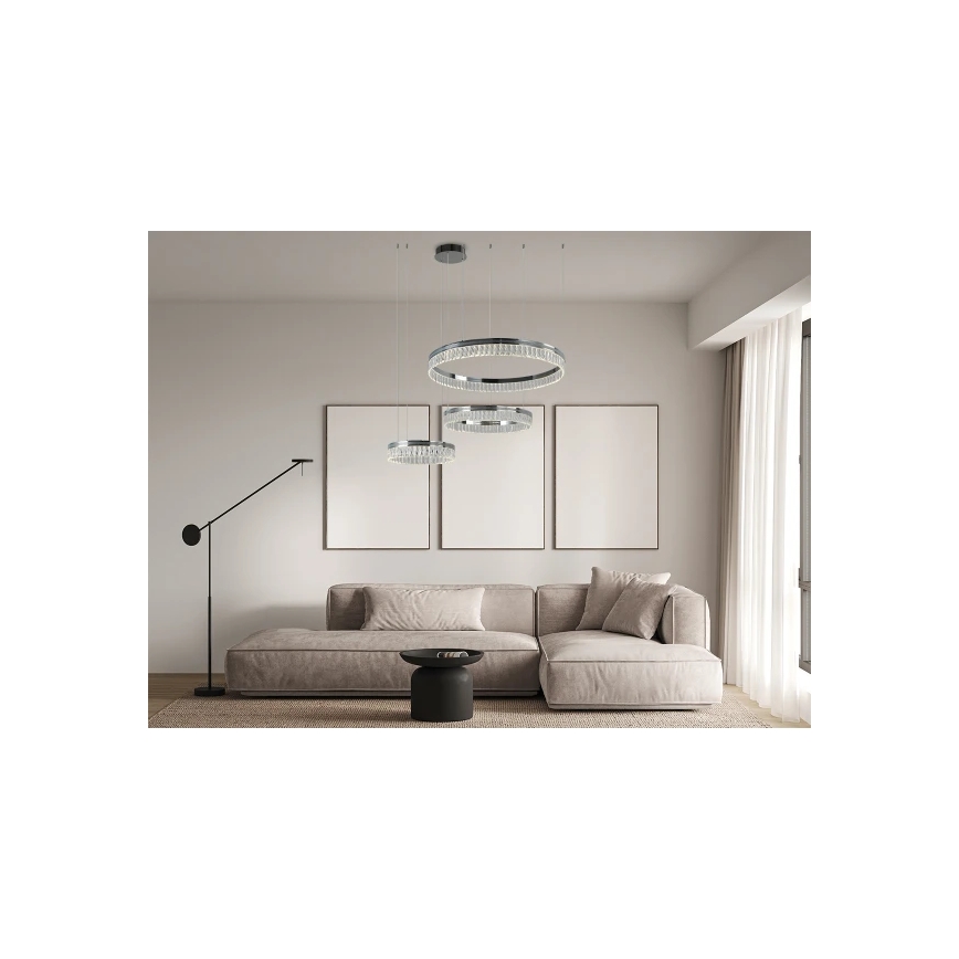 LED kristalni luster s mogućnošću prigušivanja na sajli THALIA LED/120W/230V 3000-6000K + daljinski upravljač