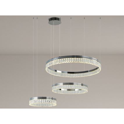 LED kristalni luster s mogućnošću prigušivanja na sajli THALIA LED/120W/230V 3000-6000K + daljinski upravljač