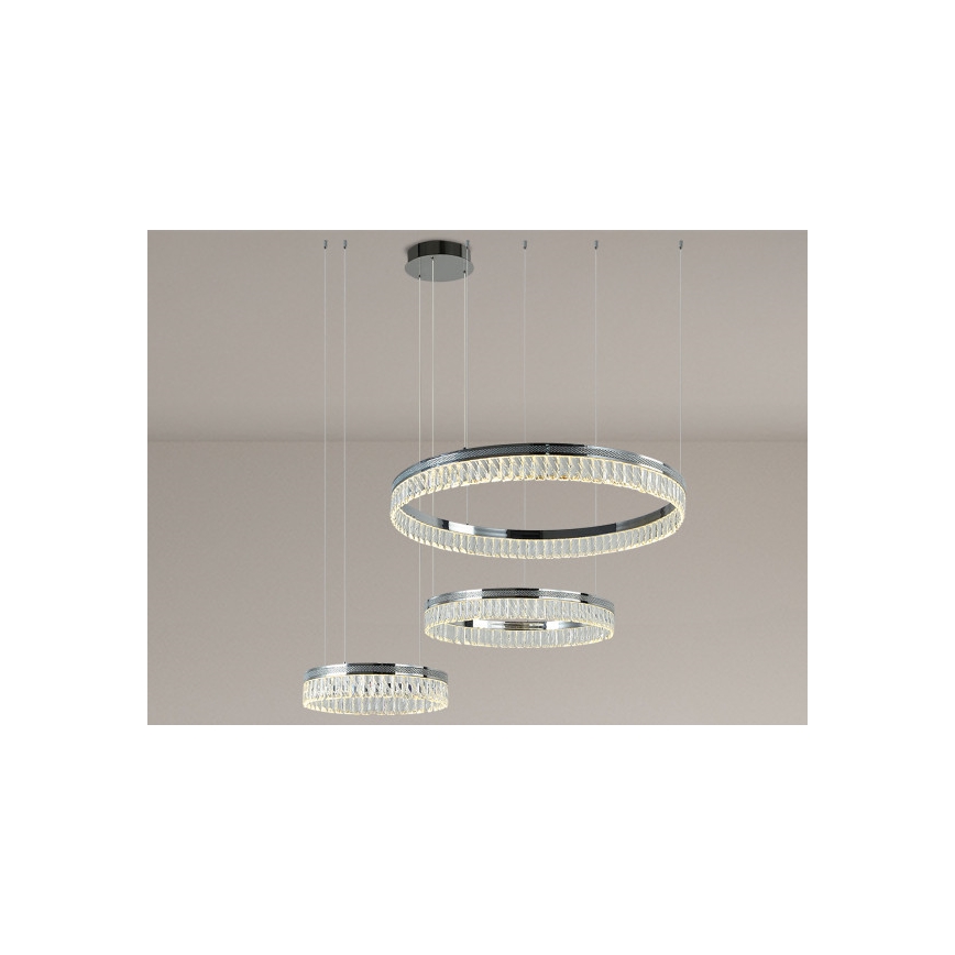 LED kristalni luster s mogućnošću prigušivanja na sajli THALIA LED/120W/230V 3000-6000K + daljinski upravljač