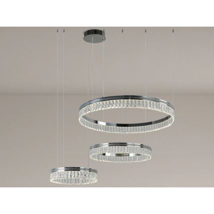 LED kristalni luster s mogućnošću prigušivanja na sajli THALIA LED/120W/230V 3000-6000K + daljinski upravljač