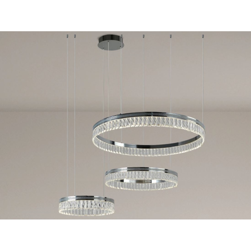 LED kristalni luster s mogućnošću prigušivanja na sajli THALIA LED/120W/230V 3000-6000K + daljinski upravljač