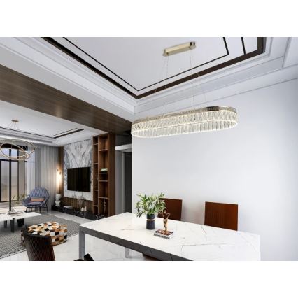 LED kristalni luster na sajli THALIA LED/50W/230V 3000-6000K s mogućnošću prigušivanja + daljinski upravljač
