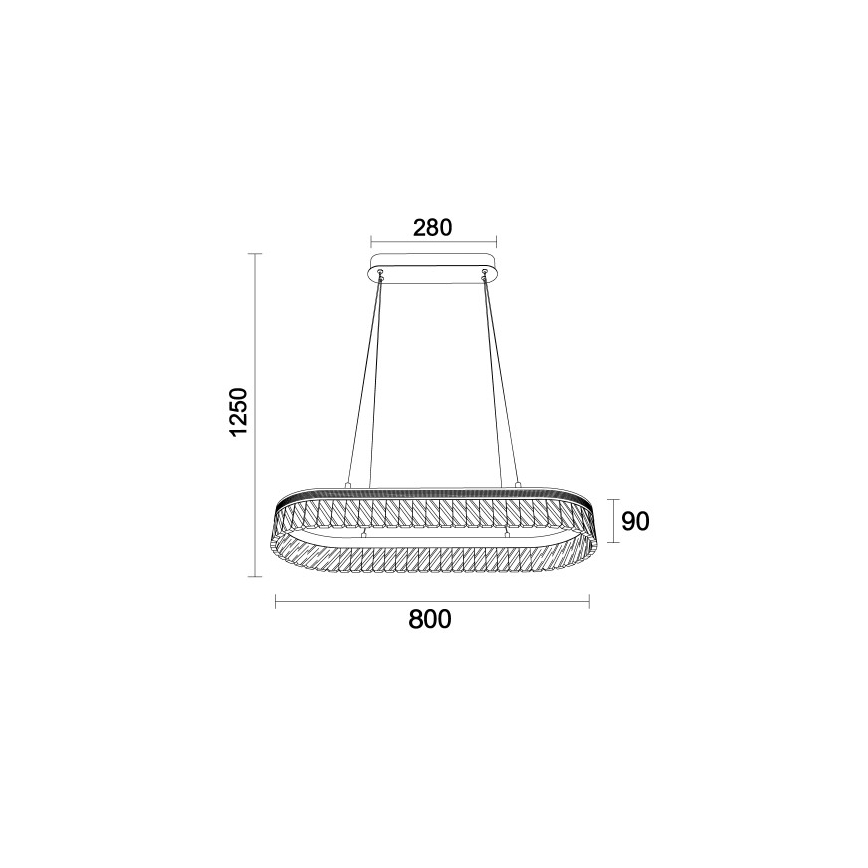 LED kristalni luster na sajli THALIA LED/50W/230V 3000-6000K s mogućnošću prigušivanja + daljinski upravljač