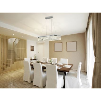 LED kristalni luster na sajli THALIA s mogućnošću prigušivanja LED/50W/230V 3000-6000K + daljinsko upravljanje