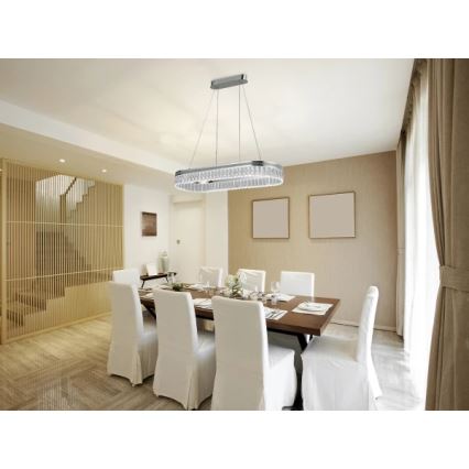LED kristalni luster na sajli THALIA s mogućnošću prigušivanja LED/50W/230V 3000-6000K + daljinsko upravljanje