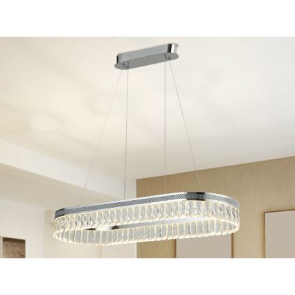 LED kristalni luster na sajli THALIA s mogućnošću prigušivanja LED/50W/230V 3000-6000K + daljinsko upravljanje