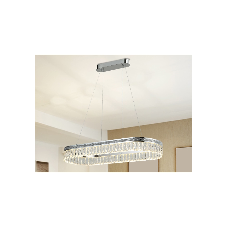 LED kristalni luster na sajli THALIA s mogućnošću prigušivanja LED/50W/230V 3000-6000K + daljinsko upravljanje