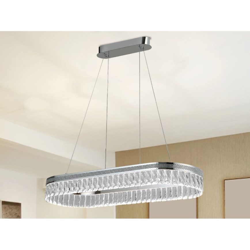 LED kristalni luster na sajli THALIA s mogućnošću prigušivanja LED/50W/230V 3000-6000K + daljinsko upravljanje