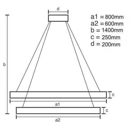 LED prigušivi kristalni luster na užetu LED/190W/230V 3000-6500K + daljinski upravljač