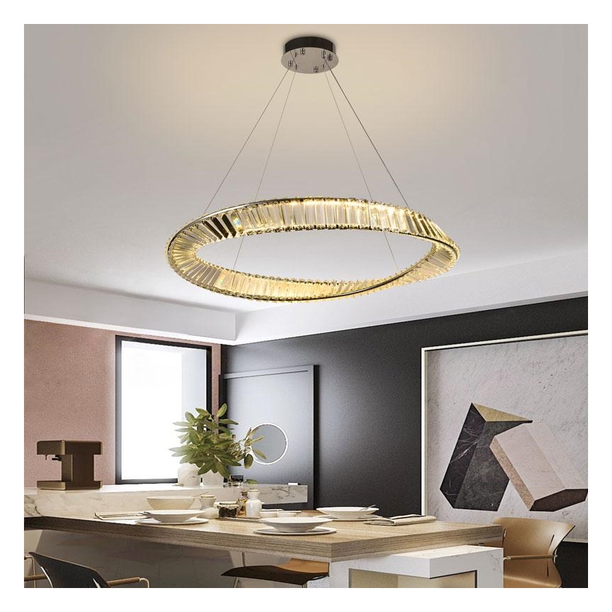LED prigušivi kristalni luster na užetu LED/50W/230V 3000-6500K + daljinski upravljač