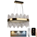 LED prigušivi kristalni luster na užetu LED/70W/230V 3000-6500K + daljinski upravljač