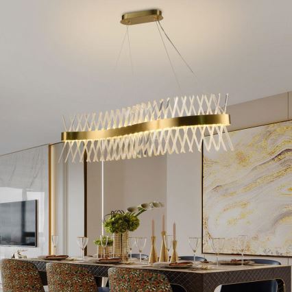 LED prigušivi kristalni luster na užetu LED/95W/230V 3000-6500K + daljinski upravljač